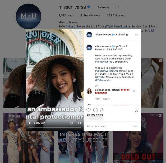 Hoàng Thùy mặc áo dài trắng, đội nón lá chiếm sóng Instagram 3 triệu followers của Miss Universe-3