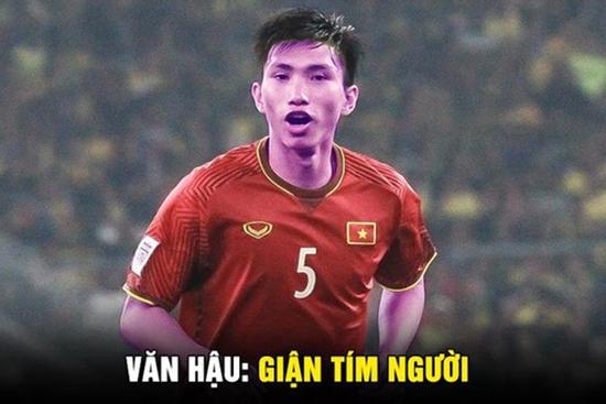 Ảnh chế Văn Hậu 'giận tím người' vì mất oan bàn thắng trận gặp U22 Lào