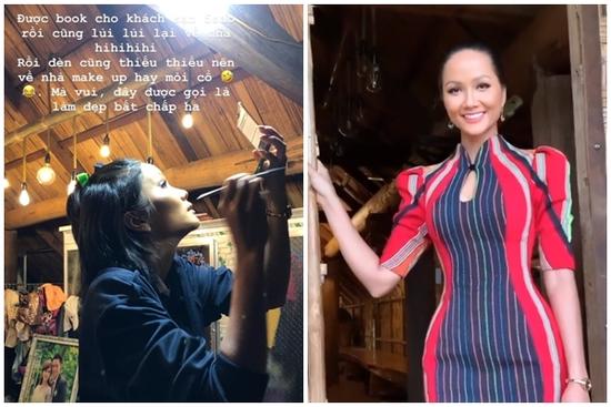 H'Hen Niê thà mỏi cổ trang điểm dưới ánh sáng tù mù ở nhà còn hơn sung sướng trong khách sạn 5 sao