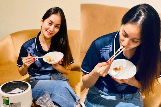 Chỉ với một chiếc nồi cơm điện, Khánh Thi có ngay bữa cơm Việt ngon miệng tại xứ người
