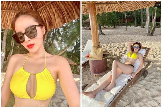 Giảm 10kg, Kỳ Duyên mặc đồ bơi 2 mảnh khoe eo nhỏ bằng gang tay