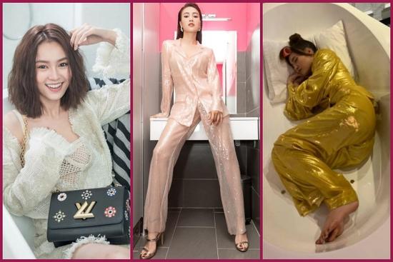 Ninh Dương Lan Ngọc 'cuồng' nhà vệ sinh: làm MV, ngủ, chụp ảnh và khoe cả đồ hiệu trong toilet