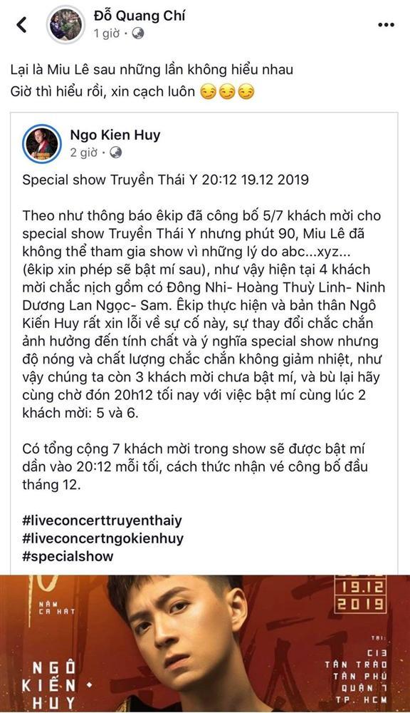 Động thái lạ của Miu Lê sau khi phía Ngô Kiến Huy tuyên bố cạch mặt vì đột ngột bùng show-2