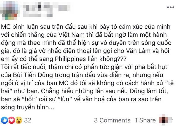 BTV đình đám VTV bị chỉ trích vô duyên khi bình luận về sai lầm của thủ môn Bùi Tiến Dũng-1