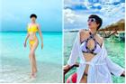Trang Trần đi du lịch mà khuân cả bộ sưu tập đồ bơi để chụp ảnh bikini siêu sexy
