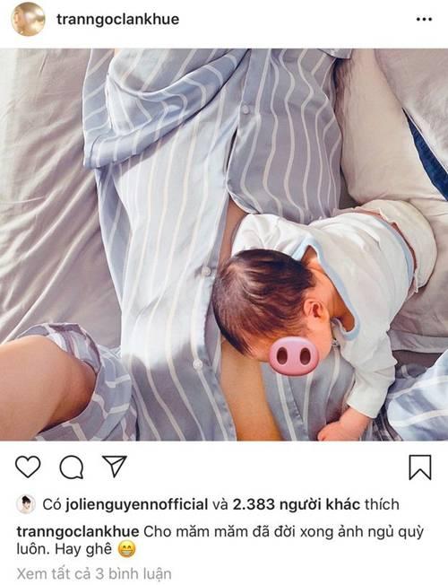 Cảnh bỉm sữa của Lan Khuê sau 1 tuần sinh: Cho con bú, áo xộc xệch chẳng kịp cài cúc-3