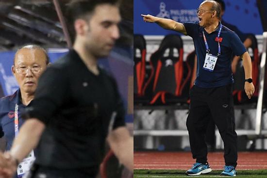 Học trò bị xử ép, thầy Park tung 'ánh mắt hình viên đạn' về phía trọng tài trận Việt Nam - Singapore