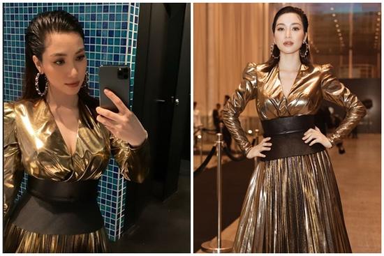 Giữa ồn ào sinh con, Hòa Minzy khoe vòng 1 'khủng' đúng kiểu 'mẹ bỉm sữa' khi dự show thời trang