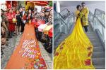 Tổ chức đám cưới lần thứ 10, Thanh Bạch - Thúy Nga quyết giữ bản quyền mặc váy quét đường đuôi dài 5m