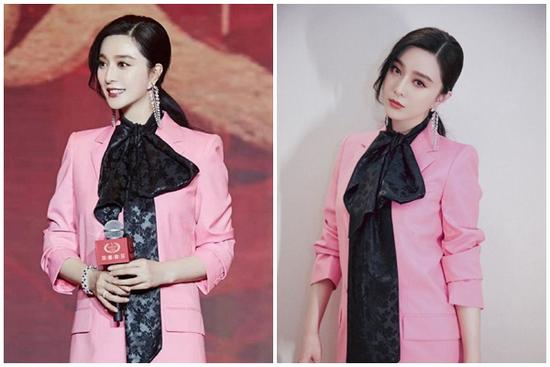 Phạm Băng Băng cực sến khi lên đồ hồng còn sử dụng phụ kiện siêu to khổng lồ