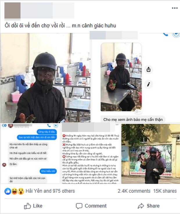 Người dân hoang mang khi bị đám người bôi mặt đen như than tổ ong, tay cầm đầu gà, xúc xích trừng mắt ăn xin-1