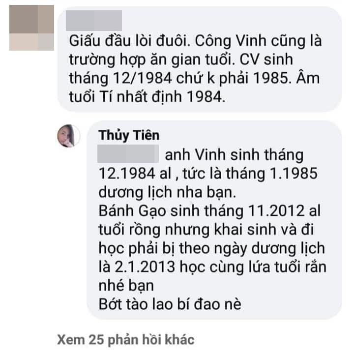 Công Vinh bị tố khai gian tuổi, Thủy Tiên lập tức đáp trả nét căng khiến anti-fan sượng sùng-3