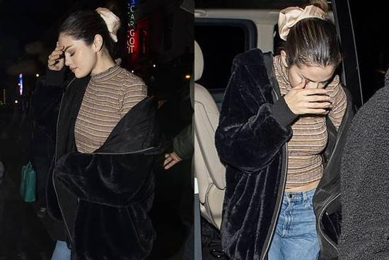 Selena Gomez buồn bã, liên tục che mặt ra phố sau khi bị chê hát dở