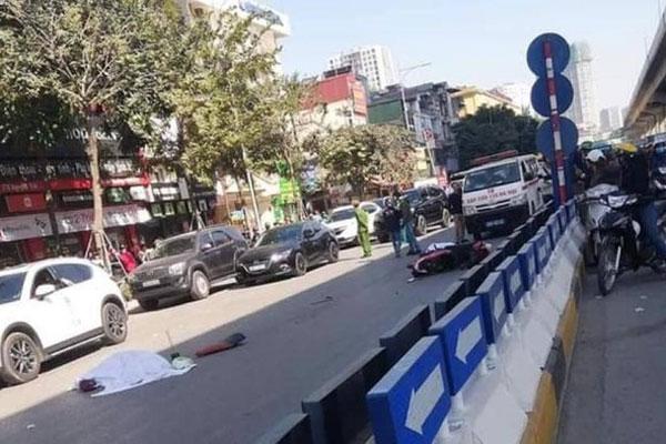 Xe tải tông xe máy kẹp 3 trước hầm chui Thanh Xuân, 2 người tử vong-1