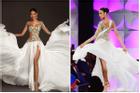 Top 15 trang phục dạ hội ở bán kết Miss Universe: Hoàng Thùy diện đầm 'hoa giọt tuyết' tái hiện cú xoay váy thần thánh