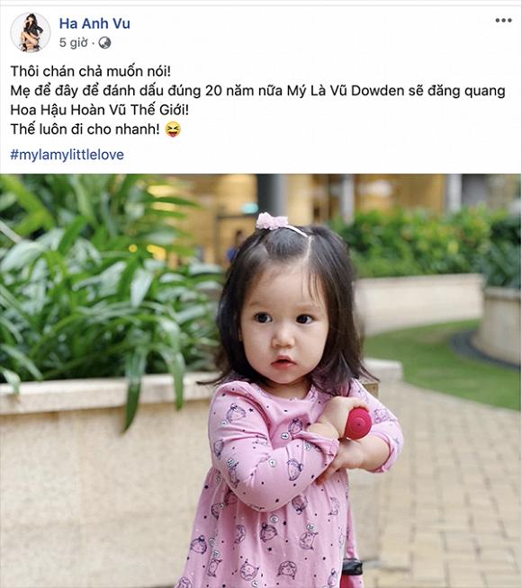 Hà Anh tiết lộ muốn cho con thi hoa hậu, ngầm bất mãn kết quả Hoa hậu Hoàn vũ Việt Nam 2019?-1