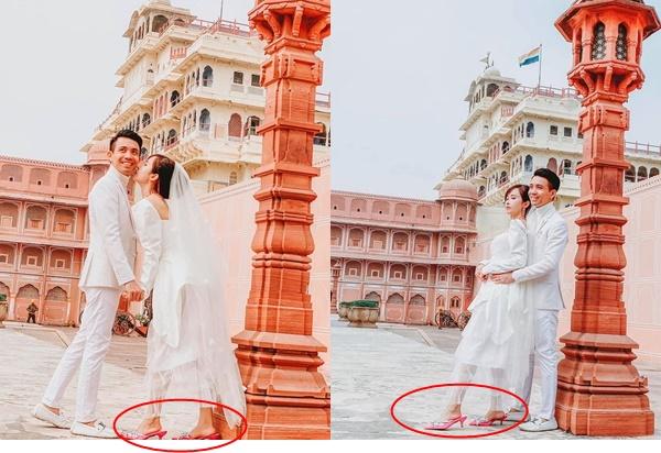 Sang tận Ấn Độ chụp ảnh cưới nhưng đôi guốc ngoại cỡ của vợ hai Minh Nhựa mới giật mọi spotlight-1