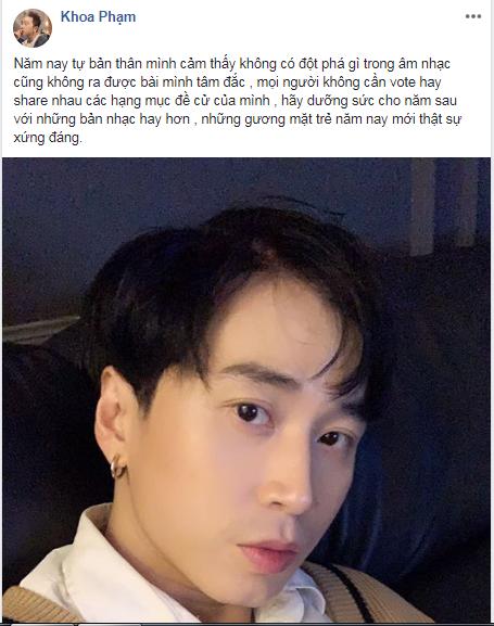 Lạ như Karik: Được đề cử tại lễ trao giải âm nhạc nhưng mong fan đừng vote vì tự thấy mình không có gì đột phá-1