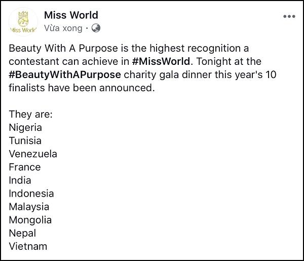 Lương Thùy Linh lọt top 10 Hoa hậu Nhân ái tại Miss World 2019-1