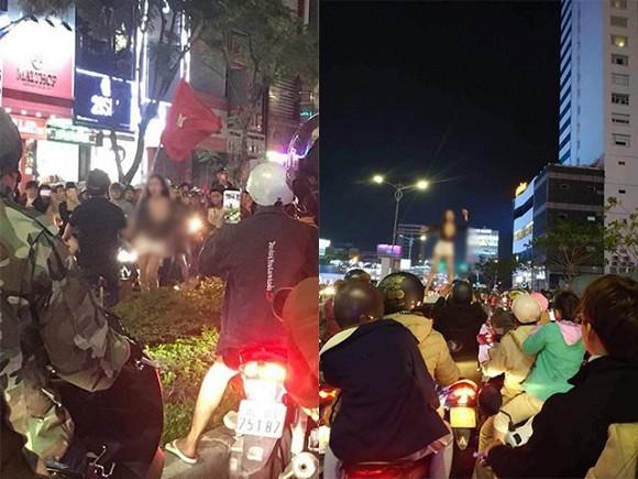 MXH dậy sóng hình ảnh cô gái trẻ lấy cớ mừng chiến thắng U22 Việt Nam, lột đồ phản cảm giữa đường-2