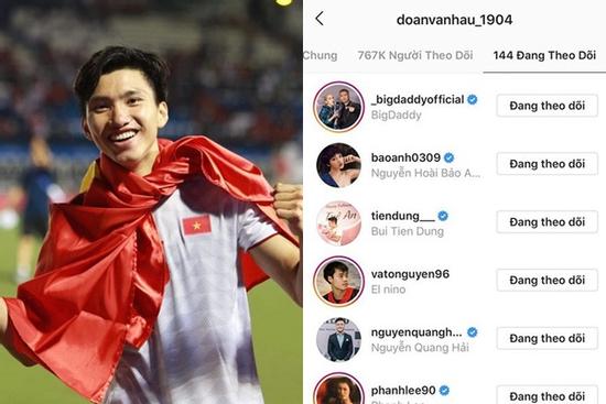 Văn Hậu theo dõi trang cá nhân của Bảo Anh và nhóm Black Pink