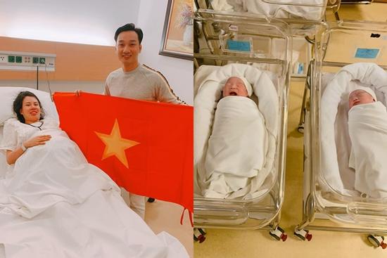 Thích thú ngắm quý tử sinh đôi mới chào đời của MC Thành Trung