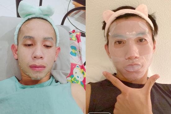 'Bắt chước' Duy Pinky, Văn Hậu cũng làm 'điệu' đắp mặt nạ