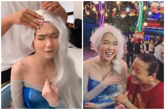 Ngọc Trinh bị đụng chạm phần nhạy cảm khi cosplay công chúa Elsa phiên bản 'bà già bị bệnh'