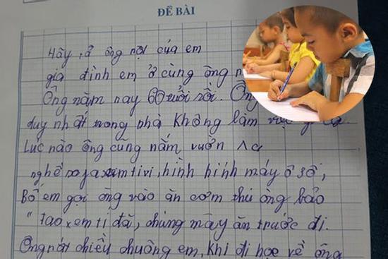 'Cười chảy nước mắt' với bài văn tả 'ông nội hay đánh lô' của cậu bé tiểu học