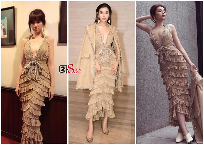 Hari Won chỉ trung thành với 2 kiểu tóc, 1 layout make up nhưng cân được cả dàn hoa hậu khi đụng hàng-7