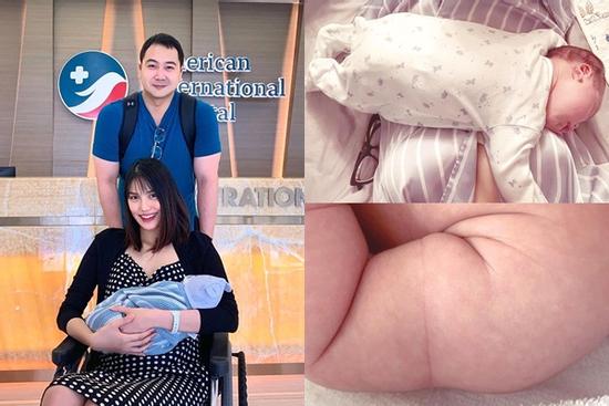 Lan Khuê khoe ảnh quý tử 3 tuần tuổi, âu yếm gọi con là 'cậu bé cơ bắp'
