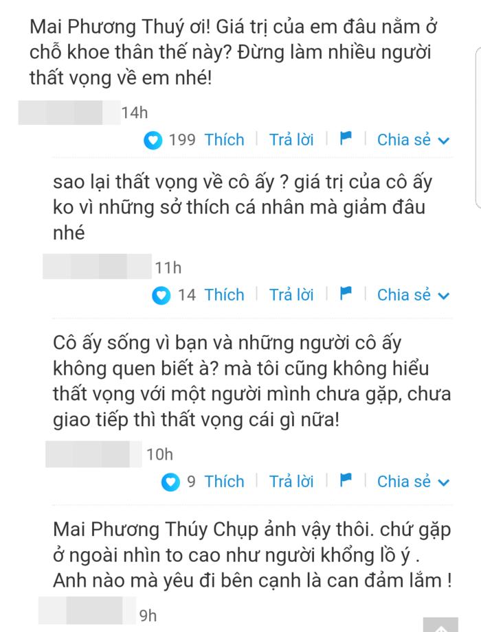 Lấp ló vòng 1 đứng ban công tạo dáng, Mai Phương Thúy nhận lời khuyên thấm thía từ fan-2