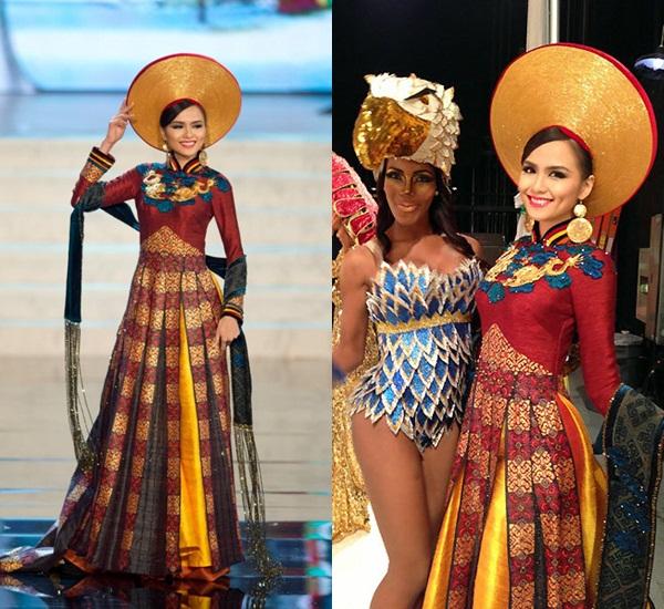 Hoàng Thùy và Lệ Hằng quên mặc áo dài tại Hoa hậu Hoàn vũ-9