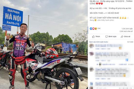 Ủy ban ATGT đề nghị xử phạt thanh niên khoe 'chiến tích' đi xe máy 20 tiếng từ TPHCM ra Hà Nội