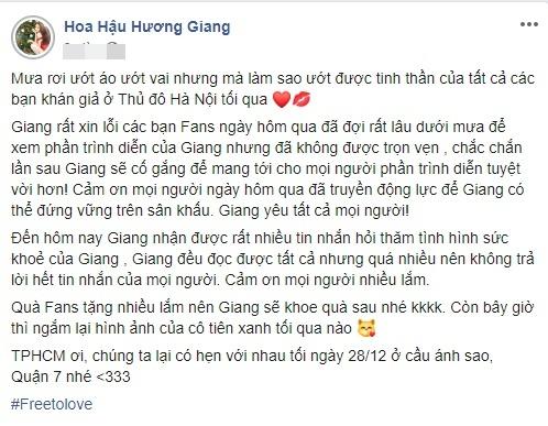 Hương Giang trấn an fan sau khi nén đau đứng hát trên sân khấu-4