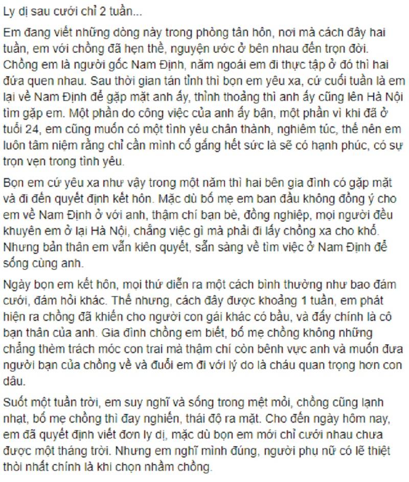 Phát hiện chồng làm bạn thân có bầu, bố mẹ chồng ghẻ lạnh vì muốn nhận cháu, cô gái quyết ly hôn dù mới cưới 2 tuần-1