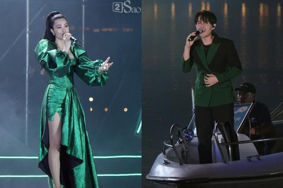 Sân khấu xung quanh toàn nước, Ông Cao Thắng 'chơi trội' lướt cano diễn cặp cùng Đông Nhi