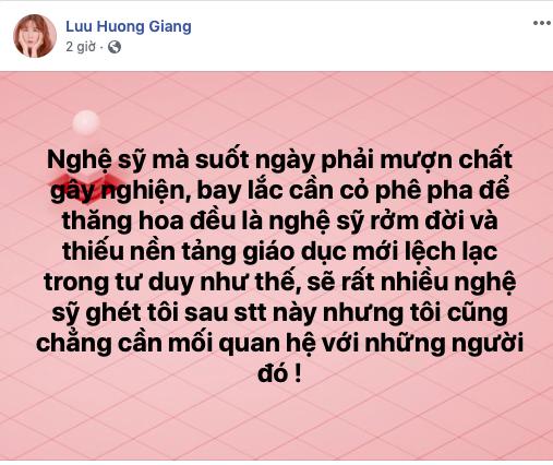 Lưu Hương Giang: Nghệ sĩ suốt ngày mượn chất gây nghiện để thăng hoa là nghệ sĩ rởm, thiếu giáo dục-1