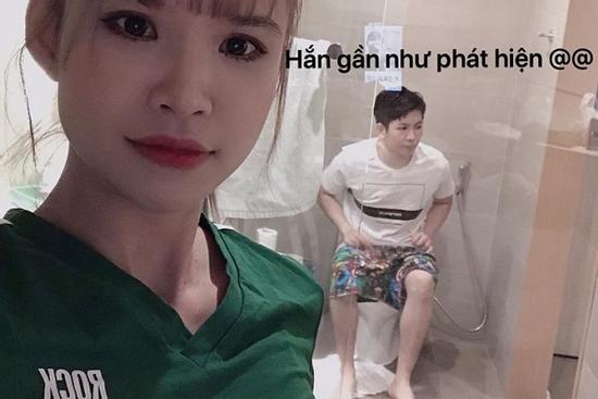 Tung loạt ảnh chụp lén ông xã đi vệ sinh, Khởi My khiến dân mạng hết vía ngày đầu năm