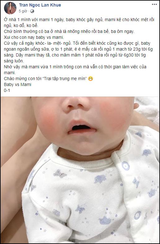 Thấy Lan Khuê mặc kệ con khóc cả ngày không dỗ, ông xã vắng nhà phản ứng bất ngờ-1