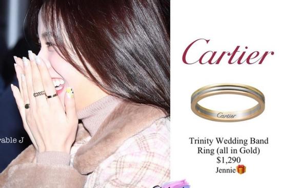 Jennie (BlackPink) tặng nhẫn Cartier giá hơn 1.200 USD cho Jisoo