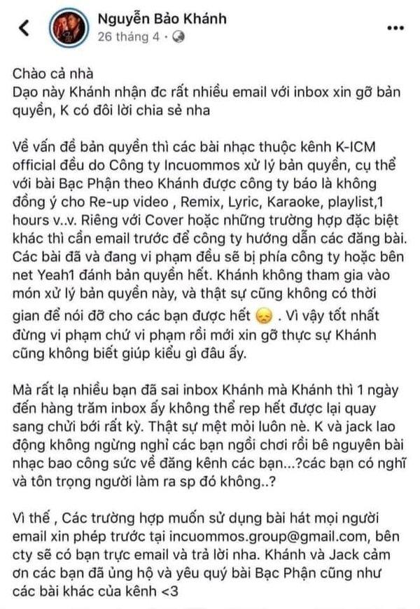 Rời xa Jack, K-ICM tiếp tục dính vận xui khi bị youtube trừng phạt bằng gậy bản quyền-3