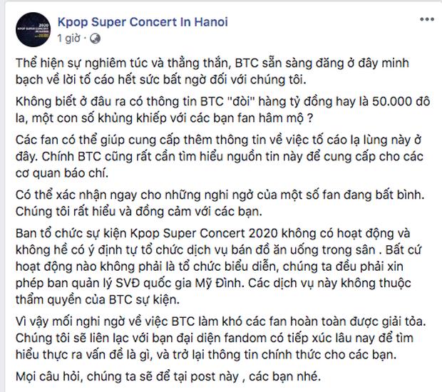 BTC Kpop Super Concert phản hồi tin đồn đòi fan EXO nộp 1 tỷ để mang xe đồ ăn vào SVĐ Mỹ Đình-4