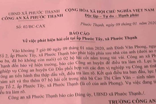 Phát hiện 9 bộ hài cốt ở Tây Ninh, Bộ Công an vào cuộc