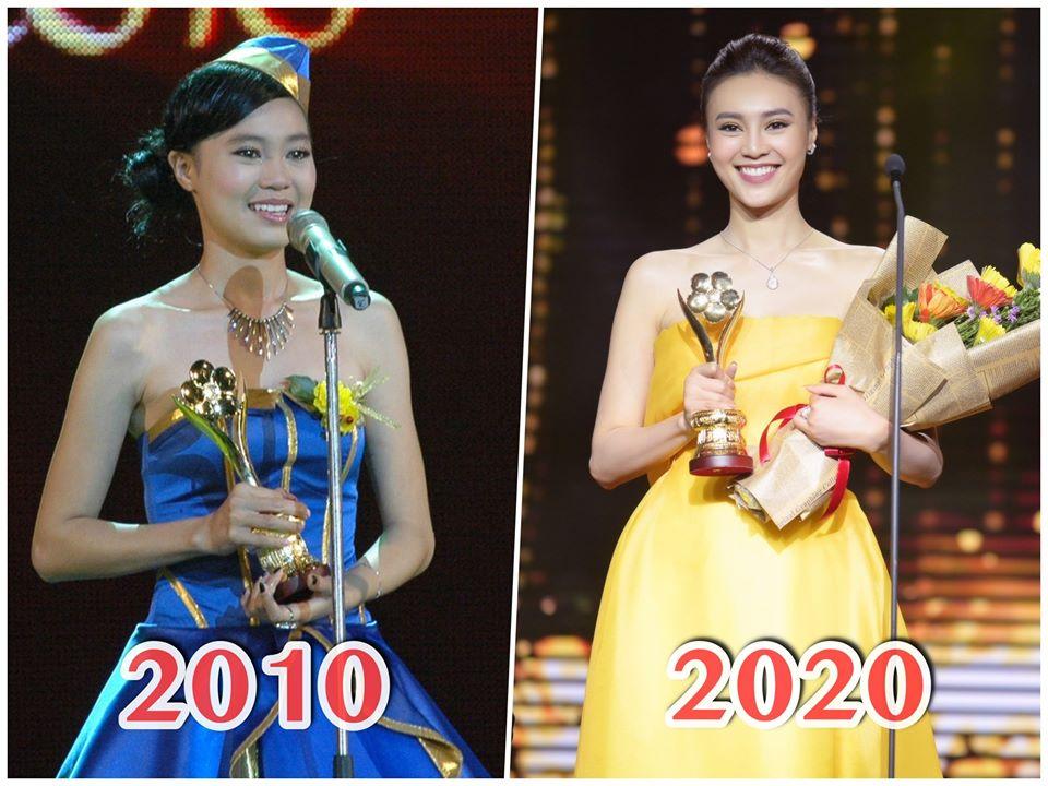 Cùng nhận giải Mai Vàng mà Ninh Dương Lan Ngọc 2010 mặc áo fan tặng, 2020 đã diện trang sức bạc tỷ-8