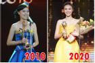 Cùng nhận giải Mai Vàng mà Ninh Dương Lan Ngọc 2010 mặc áo fan tặng, 2020 đã diện trang sức bạc tỷ