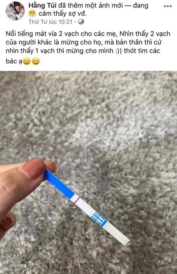 Hằng Túi hoang mang khoe que thử thai 2 vạch, tiếp tục bầu lần 5-3