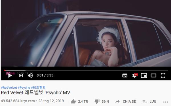 Psycho của Red Velvet chính thức trở thành MV đạt mốc gần 50 triệu view nhanh nhất SM-2