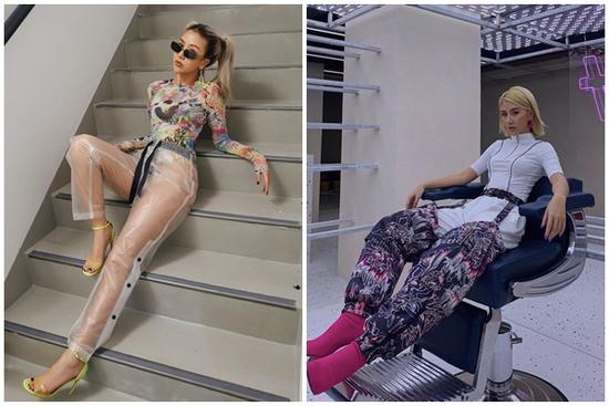 Quỳnh Anh Shyn diện quần nhựa xuyên thấu vòng ba