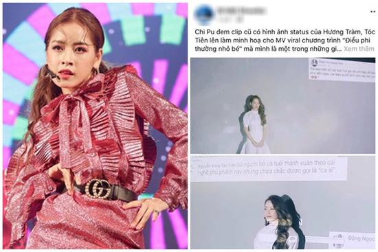 Chi Pu 'nhớ dai' chuyện cũ, đưa status của Hương Tràm, Tóc Tiên nghi 'đá xéo' cô lên MV mới